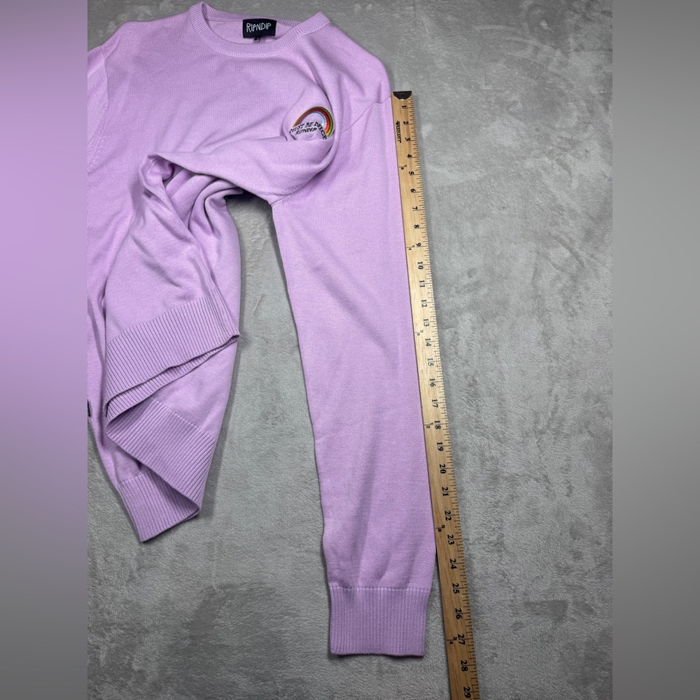 RIPNDIP My Little Nerm Knitted Rainbow Cat Unicorn Lavender Purple Sweater M - Picture 10 of 16
